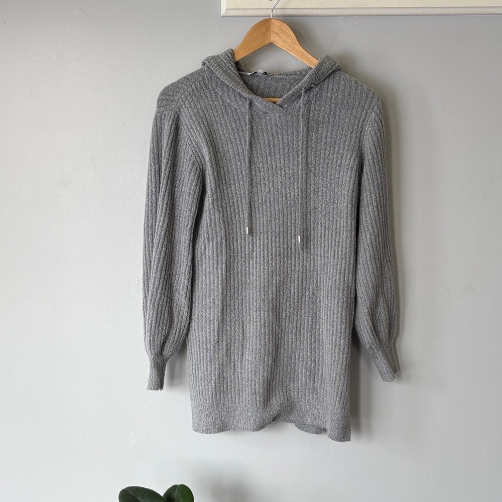 b.young Tunic Hoodie Gray Minimalist Sweater XS Nora Longline